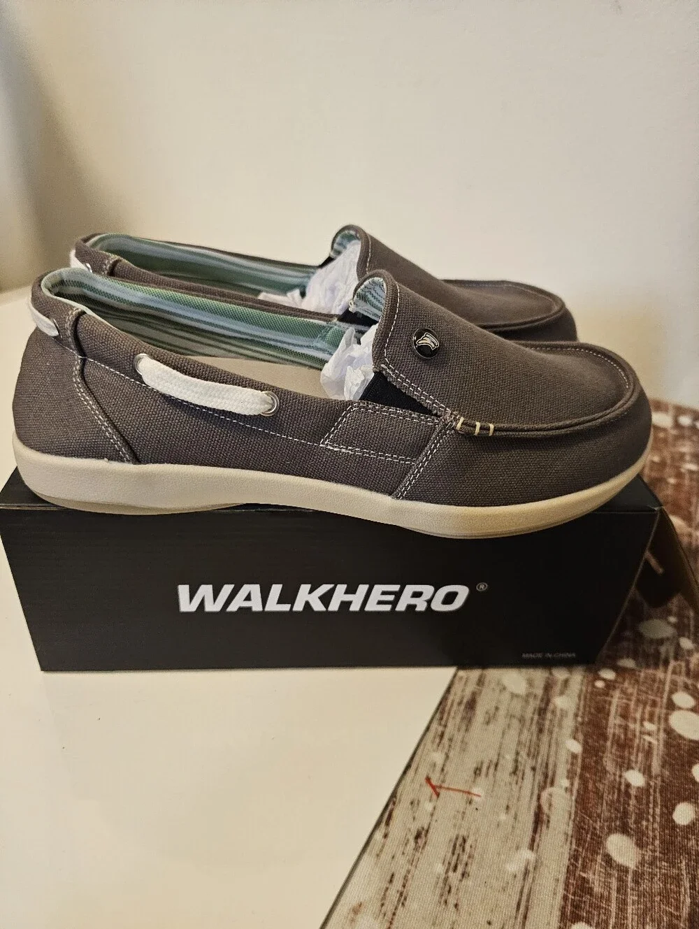 WALK HERO Woman's Casual Slip-On Loafers in Graysize 9.5 NEW